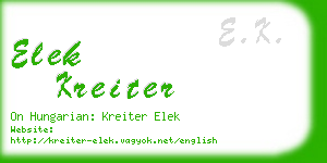 elek kreiter business card